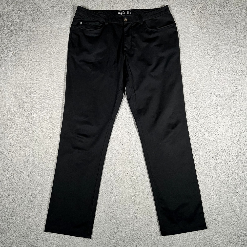 Straight Down Pants‎ Mens 36x32 Black Slim Fit Golf Performance Casual Preppy